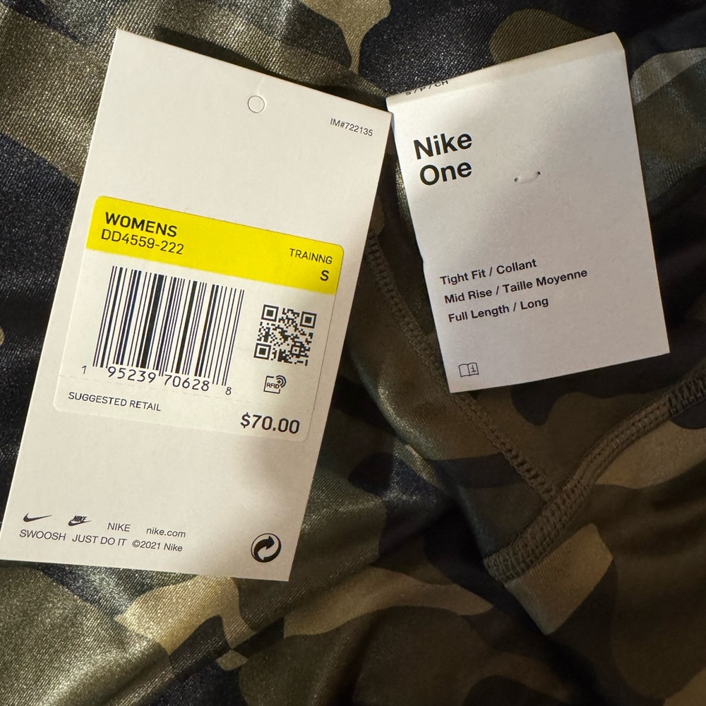 NIKE NWT Dri-Fit Camo training Leggings DD4559-222 Women's Size Small - Picture 6 of 6